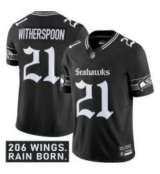 Men Seattle Seahawks 21 Devon Witherspoon Black 2025 F U S E 27Gothic Rain City Shadows Edition 27 Vapor Limited Stitched Football Jersey Men Seattle Seahawks 21 Devon Witherspoon Black 2025 F U S E 27Gothic Rain City Shadows Edition 27 Vapor Limited Stitched Football Jersey