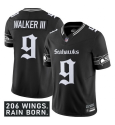 Men Seattle Seahawks 9 Kenneth Walker III Black 2025 F U S E 27Gothic Rain City Shadows Edition 27 Vapor Limited Stitched Football Jersey Men Seattle Seahawks 9 Kenneth Walker III Black 2025 F U S E 27Gothic Rain City Shadows Edition 27 Vapor Limited Stitched Football Jersey