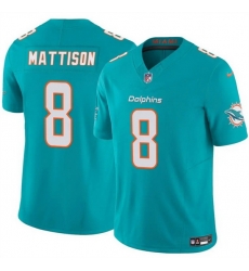 Men Miami Dolphins 8 Alexander Mattison Aqua 2025 F U S E Vapor Limited Stitched Football Jersey Men Miami Dolphins 8 Alexander Mattison Aqua 2025 F U S E Vapor Limited Stitched Football Jersey