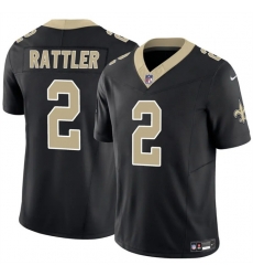 Men New Orleans Saints 2 Spencer Rattler Black 2025 F U S E Vapor Limited Stitched Football Jersey