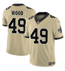 Men New Orleans Saints 49 Zach Wood Gold 2025 F U S E Alternate Vapor Limited Stitched Football Jersey Men New Orleans Saints 49 Zach Wood Gold 2025 F U S E Alternate Vapor Limited Stitched Football Jersey