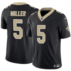 Men New Orleans Saints 5 Kendre Miller Black 2025 F U S E Vapor Limited Stitched Football Jersey