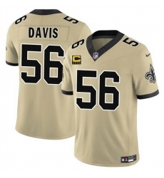 Men New Orleans Saints 56 DeMario Davis Gold 2025 F U S E With 4 Star C Patch Alternate Vapor Limited Stitched Football Jersey Men New Orleans Saints 56 DeMario Davis Gold 2025 F U S E With 4 Star C Patch Alternate Vapor Limited Stitched Football Jersey