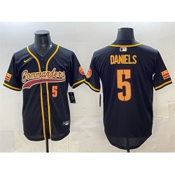 Men Washington Commanders 5 Jayden Daniels Black Limited Stitched Baseball Jersey