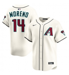 Men Arizona Diamondbacks Nike Home Limited Jersey Cream Moreno Gabriel 14