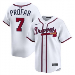 Men Atlanta Braves 7 Jurickson Profar White 2025 Home Limited Stitched Baseball Jersey