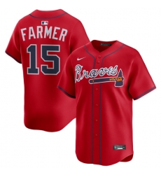 Men Atlanta Braves Nike Alternate Limited Jersey Red Farmer Kyle 15 Men Atlanta Braves Nike Alternate Limited Jersey Red Farmer Kyle 15
