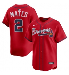 Men Atlanta Braves Nike Alternate Limited Jersey Red Mateo Jorge 2