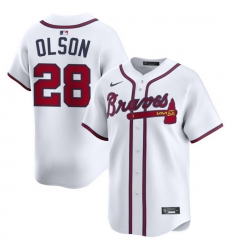 Men Atlanta Braves Nike Alternate Limited Jersey White Olson Matt 28 Men Atlanta Braves Nike Alternate Limited Jersey White Olson Matt 28