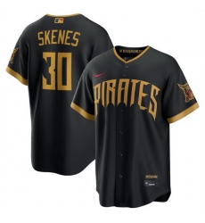 Men Pittsburgh Pirates 30 Paul Skenes Black 2026 City Connect Stadium Stitched Baseball Jersey Men Pittsburgh Pirates 30 Paul Skenes Black 2026 City Connect Stadium Stitched Baseball Jersey