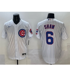 Men Chicago Cubs 6 Matt Shaw White Cool Base Stitched Baseball Jersey Men Chicago Cubs 6 Matt Shaw White Cool Base Stitched Baseball Jersey