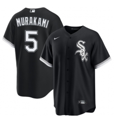 Men Chicago White Sox #5 Munetaka Murakami Black Limited Stitched Baseball Jersey