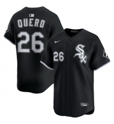 Men Chicago White Sox Nike Black Alternate Limited Jersey Quero Edgar 26 Men Chicago White Sox Nike Black Alternate Limited Jersey Quero Edgar 26