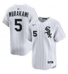 Men Chicago White Sox Nike Home Limited Jersey White Murakami Munetaka 5 Men Chicago White Sox Nike Home Limited Jersey White Murakami Munetaka 5