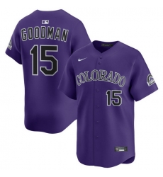 Men Colorado Rockies Nike Purple Alternate Limited Jersey Goodman Hunter 15 Men Colorado Rockies Nike Purple Alternate Limited Jersey Goodman Hunter 15