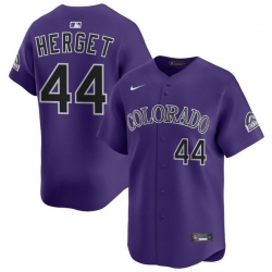 Men Colorado Rockies Nike Purple Alternate Limited Jersey Herget Jimmy 44