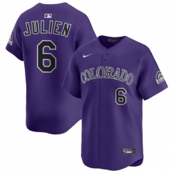 Men Colorado Rockies Nike Purple Alternate Limited Jersey Julien Edouard 6