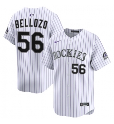 Men Colorado Rockies Nike White Alternate Limited Jersey Bellozo Valente 56