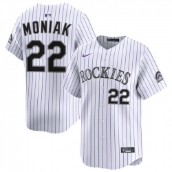 Men Colorado Rockies Nike White Alternate Limited Jersey Moniak Mickey 22