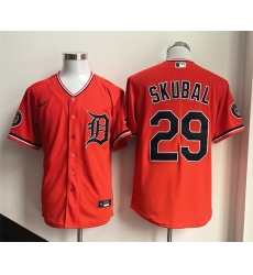Men Detroit Tigers 29 Tarik Skubal Orange 2026 Alternate Stitched Baseball Jersey Men Detroit Tigers 29 Tarik Skubal Orange 2026 Alternate Stitched Baseball Jersey
