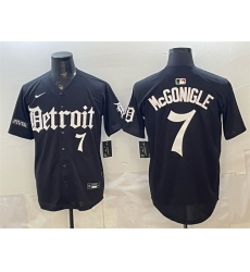 Men Detroit Tigers 7 Kevin McGonigle Black Motor Gothic Edition Vapor Premier Limited Stitched Baseball Jersey Men Detroit Tigers 7 Kevin McGonigle Black Motor Gothic Edition Vapor Premier Limited Stitched Baseball Jersey