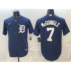 Men Detroit Tigers  7 Kevin McGonigle Navy Cool Base Stitched Baseball Jersey s