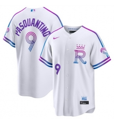 Men Kansas City Royals 9 Vinnie Pasquantino White 2026 City Connect Stadium Stitched Baseball Jersey Men Kansas City Royals 9 Vinnie Pasquantino White 2026 City Connect Stadium Stitched Baseball Jersey