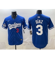 Men Los Angeles Dodgers 3 Edwin D EDaz Royal With 2025 World Series Champions Patch Limited Stitched Baseball Jersey Men Los Angeles Dodgers 3 Edwin D EDaz Royal With 2025 World Series Champions Patch Limited Stitched Baseball Jersey