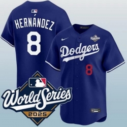 Men Los Angeles Dodgers 8 Enrique Hernandez Blue 2025 World Series Vapor Limited Stitched Baseball Jersey