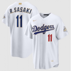 Men Los Angeles Dodgers Clayton Kershaw Nike White 2026 Gold Collection Stadium Jersey