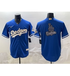 Men Los Angeles Dodgers Team Big Logo Royal 2026 Alternate Gold Collection Stadium Stitched Baseball Jersey 002