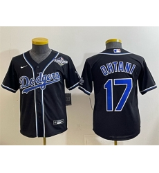 Youth Los Angeles Dodgers 17 Shohei Ohtani Black Fashion 2025 World Series Cool Base Stitched Baseball Jersey Youth Los Angeles Dodgers 17 Shohei Ohtani Black Fashion 2025 World Series Cool Base Stitched Baseball Jersey