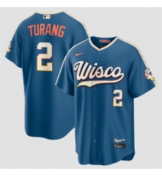 Men Milwaukee Brewers 2 Brice Turang Mineral Blue 2026 City Connect Stadium Stitched Baseball Jersey Men Milwaukee Brewers 2 Brice Turang Mineral Blue 2026 City Connect Stadium Stitched Baseball Jersey