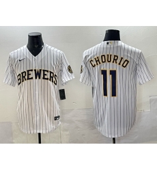 Men Milwaukee Brewers 28 Andrew Vaughn Navy 2025 With Patch Stitched Baseball Jersey Men Milwaukee Brewers 28 Andrew Vaughn Navy 2025 With Patch Stitched Baseball Jersey