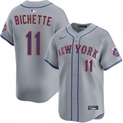Men New York Mets 11 Bo Bichette 2026 Grey Limited Stitched Baseball Jersey