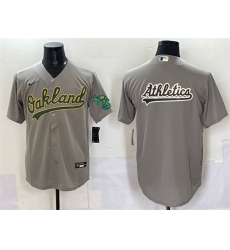 Men Oakland Athletics Team Big Logo Grey Cool Base Stitched Baseball Jersey 1 Men Oakland Athletics Team Big Logo Grey Cool Base Stitched Baseball Jersey 1