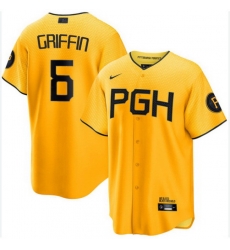 Nike Men's Pittsburgh Pirates Yellow Konnor Griffin #6 Stitched Cool Base Stitched Jersey Nike Men's Pittsburgh Pirates Yellow Konnor Griffin #6 Stitched Cool Base Stitched Jersey