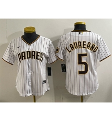 Women San Diego Padres 5 Ram F3n Laureano White Stitched Baseball Jersey 28Run Small 29 Women San Diego Padres 5 Ram F3n Laureano White Stitched Baseball Jersey 28Run Small 29