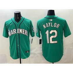 Men Seattle Mariners 12 Josh Naylor Aqua Limited Stitched jersey