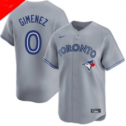 Men Toronto Blue Jays 0 Andres Gimenez Cool Base Stitched Baseball Jersey Gray