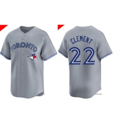 Men Toronto Blue Jays 22 Ernie Clement Gray Cool Base Stitched Baseball Jersey