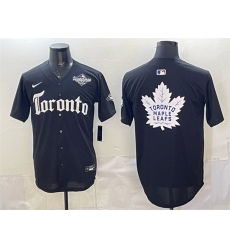 Men Toronto Blue Jays 26 Leafs Black 2025 World Series With White Leafs Logo Gothic North Edition Limited Stitched Baseball Jersey Men Toronto Blue Jays 26 Leafs Black 2025 World Series With White Leafs Logo Gothic North Edition Limited Stitched Baseball Jersey