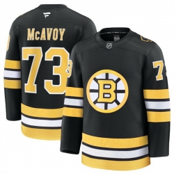 Men Boston Bruins 73 Charlie McAvoy Black 2025 Home Stitched Hockey Jersey