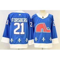 Men Colorado Avalanche 21 Peter Forsberg Blue 2025 Stitched With C Patch Hockey Jersey