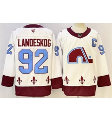 Men Colorado Avalanche 92 Gabriel Landeskog White 2024 25 With C Patch Stitched Jersey Men Colorado Avalanche 92 Gabriel Landeskog White 2024 25 With C Patch Stitched Jersey