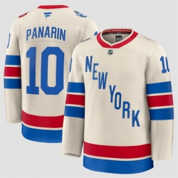 Men New York Rangers 10 Artemi Panarin Beige 2026 Winter Classic Stitched Hockey Jersey