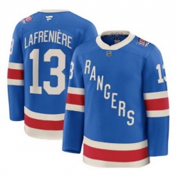 Men New York Rangers 13 Alexis Lafreniere Blue Centennial Stitched Hockey Jersey