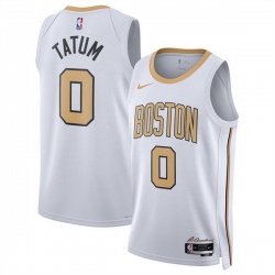 Men Boston Celtics 0 Jayson Tatum White 2025 26 City Edition Stitched Basketball Jersey