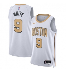 Men Boston Celtics 9 Derrick White White 2025 26 City Edition Stitched Basketball Jersey Men Boston Celtics 9 Derrick White White 2025 26 City Edition Stitched Basketball Jersey
