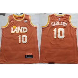 Men Cleveland Cavaliers 10 Darius Garland Orange 2025 City Edition Stitched Jersey